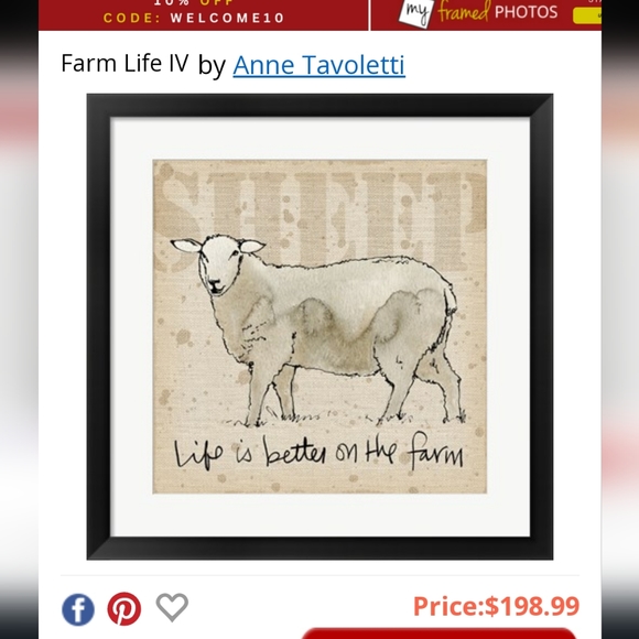 STUNNING ANNE TAVOLETTI SHEEP CANVAS ARTWORK - Picture 7 of 7